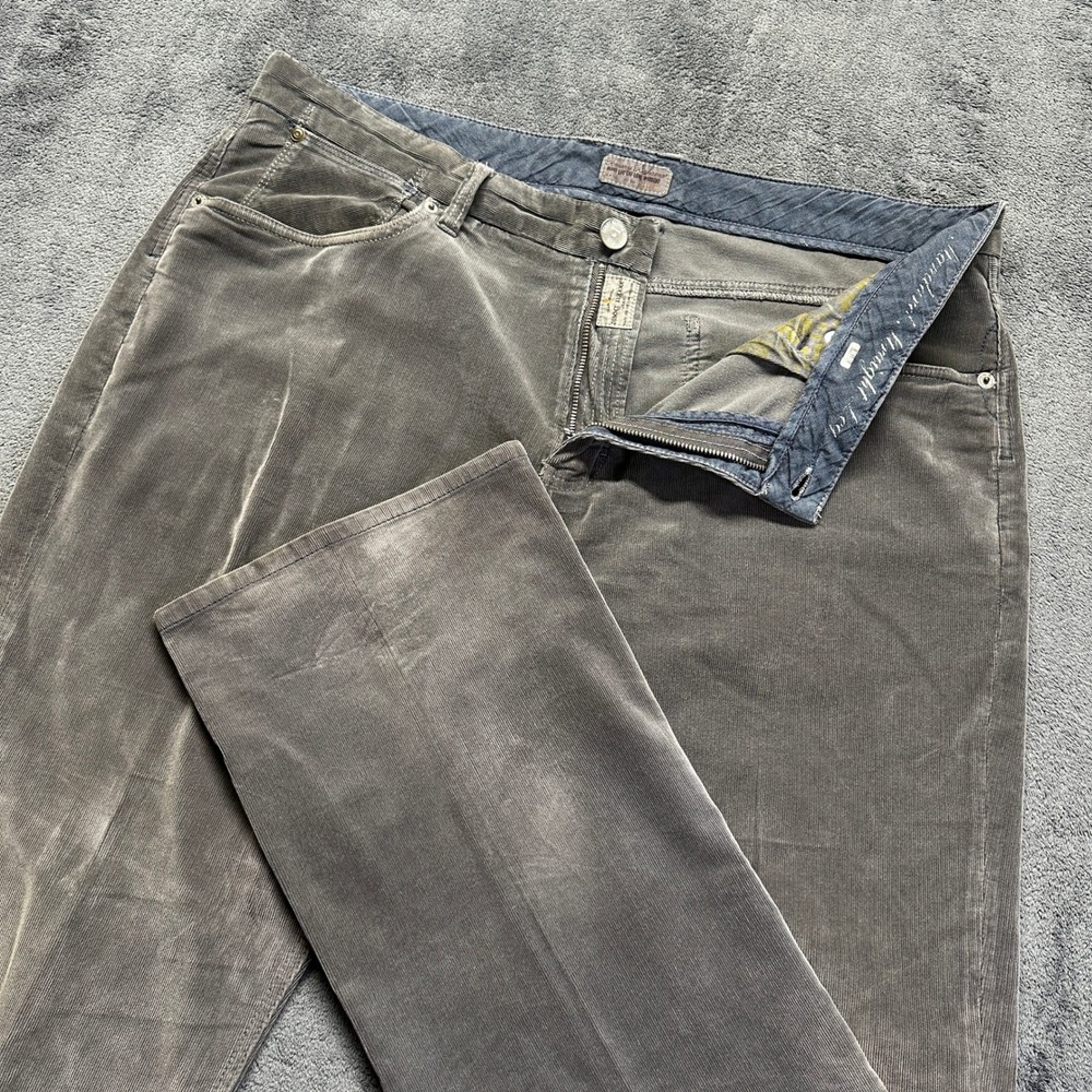 Tommy Bahama Corduroy Pants Mens 38x34 Gray Standard Straight Leg Stretch Baggy
